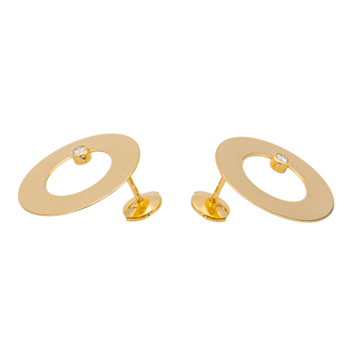 Boucles d'oreilles Puces DINH VAN "Target" en or jaune et diamant - Castafiore