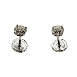 Boucles d'oreilles Puces en or blanc diamants - Castafiore