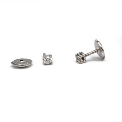 Boucles d'oreilles Puces en or blanc et diamant - Castafiore