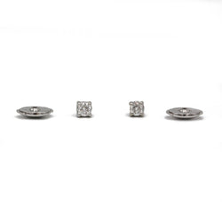 Boucles d'oreilles Puces en or blanc et diamant - Castafiore