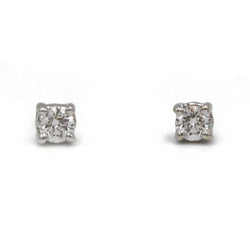 Boucles d'oreilles Puces en or blanc et diamant - Castafiore