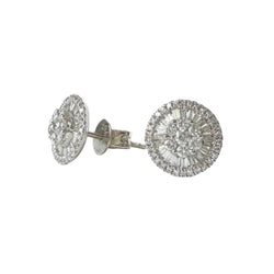 Boucles d'oreilles Puces en or blanc et diamants - Castafiore