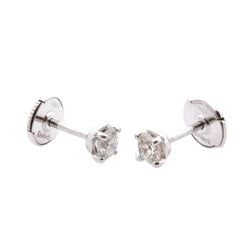 Boucles d'oreilles Puces en or blanc et diamants - Castafiore