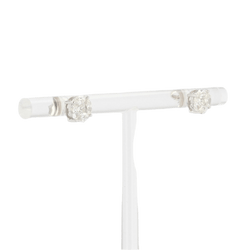 Boucles d'oreilles Puces en or blanc et diamants - Castafiore