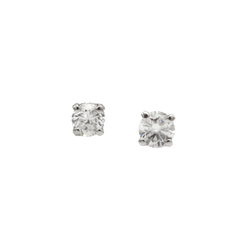 Boucles d'oreilles Puces en or blanc et diamants - Castafiore