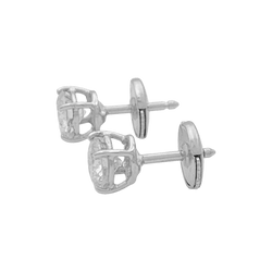 Boucles d'oreilles Puces en or blanc et diamants - Castafiore