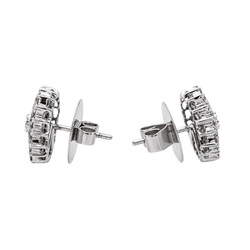 Boucles d'oreilles Puces en or blanc et diamants - Castafiore