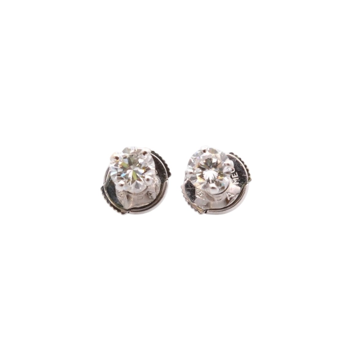Boucles d'oreilles Puces en or blanc et diamants - Castafiore