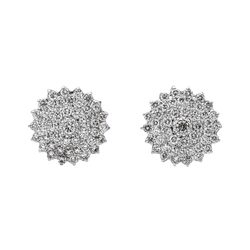Boucles d'oreilles Puces en or blanc et diamants - Castafiore