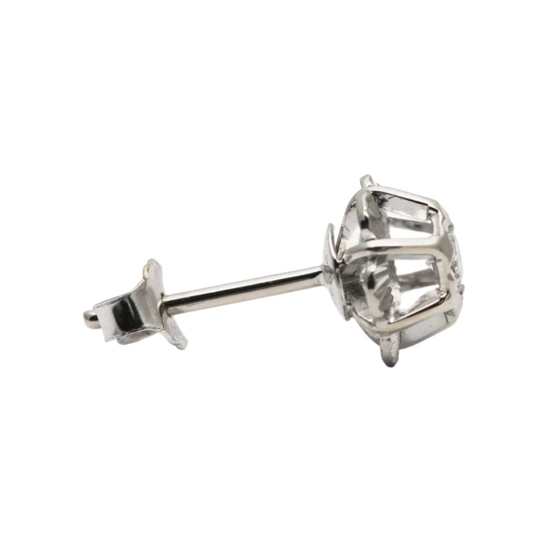 Boucles d'oreilles Puces en or blanc et diamants - Castafiore