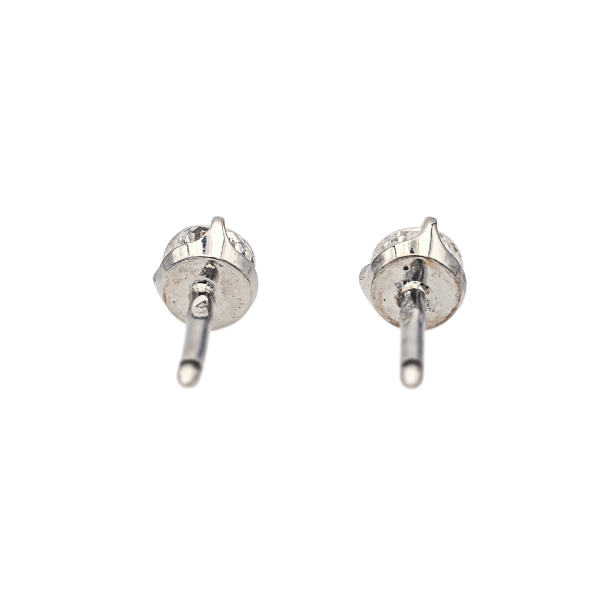 Boucles d'oreilles Puces en or blanc et diamants - Castafiore