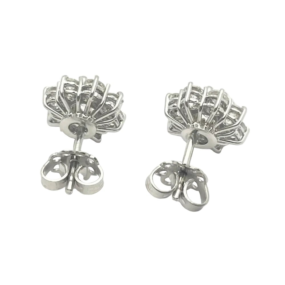 Boucles d'oreilles Puces en or blanc et diamants - Castafiore