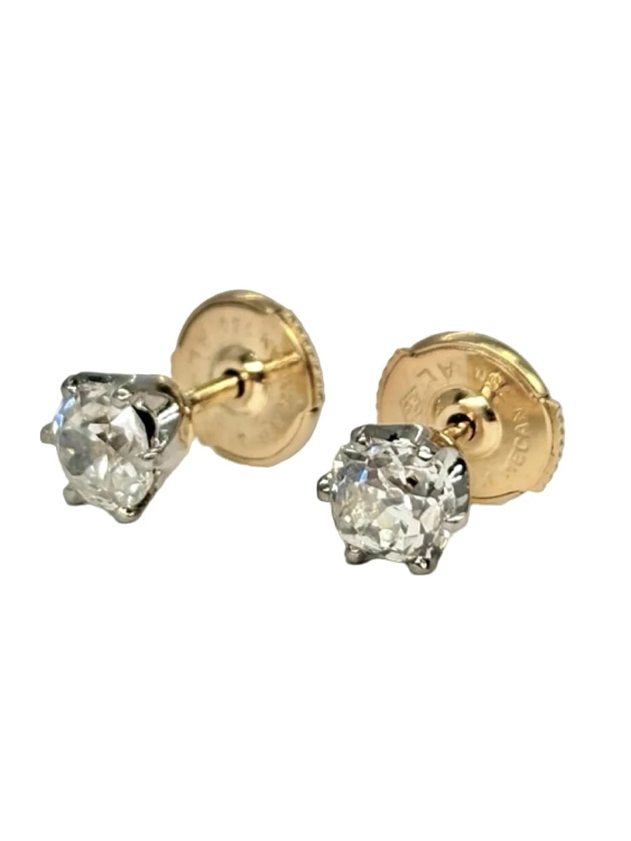 Boucles d'oreilles Puces en or blanc et diamants - Castafiore