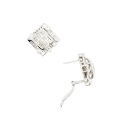 Boucles d'oreilles Puces en or blanc et diamants - Castafiore