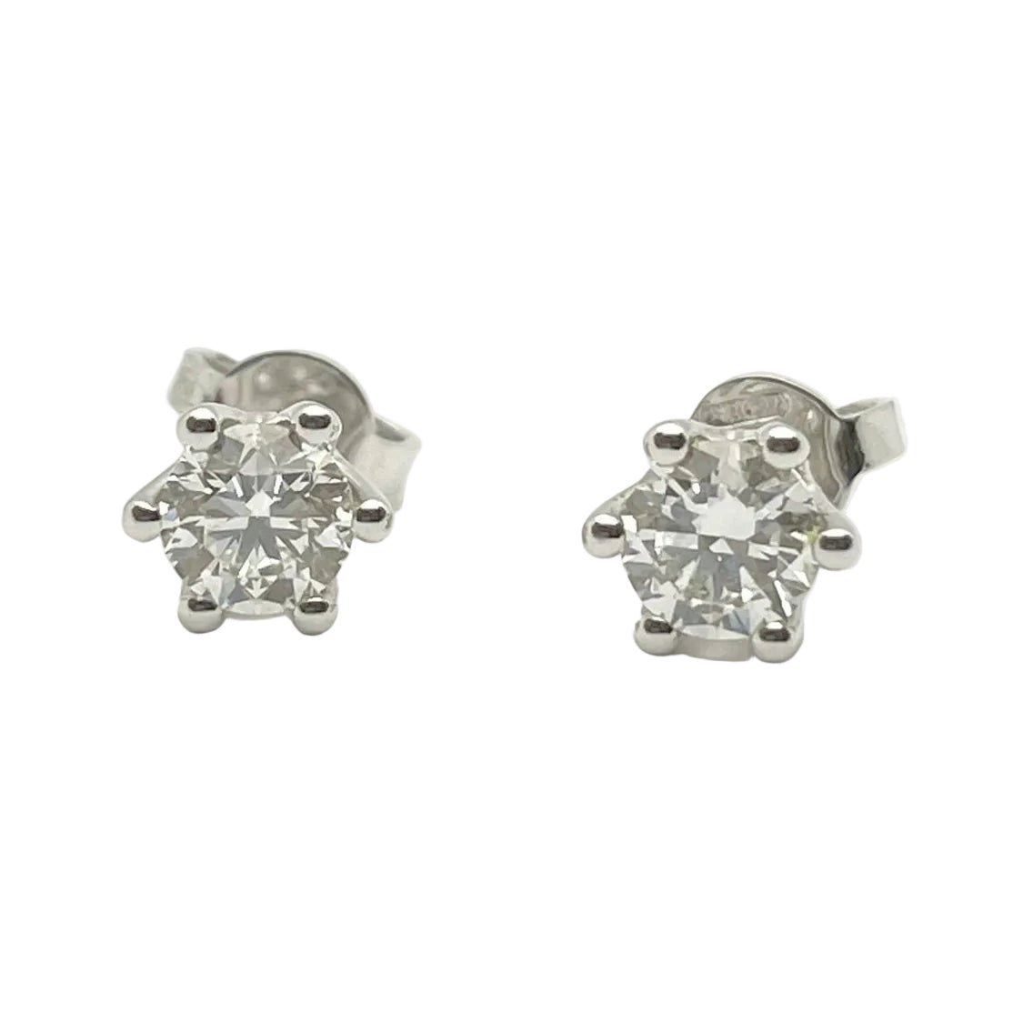 Boucles d'oreilles Puces en or blanc et diamants - Castafiore