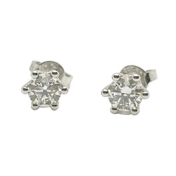 Boucles d'oreilles Puces en or blanc et diamants - Castafiore