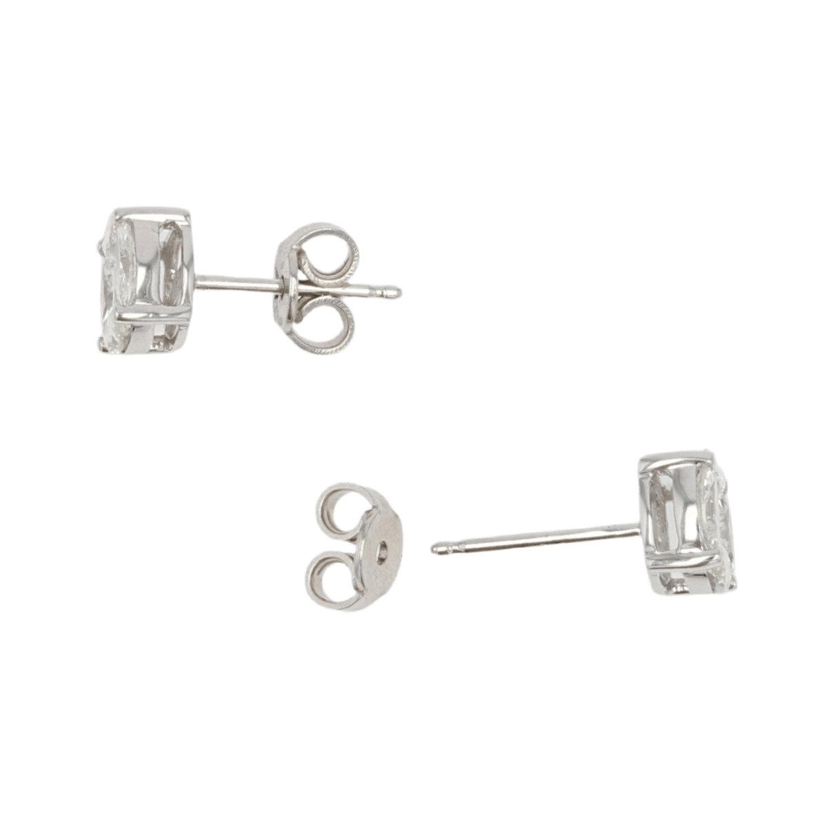 Boucles d'oreilles Puces en or blanc et diamants - Castafiore