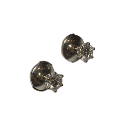 Boucles d'oreilles Puces en or blanc et diamants - Castafiore