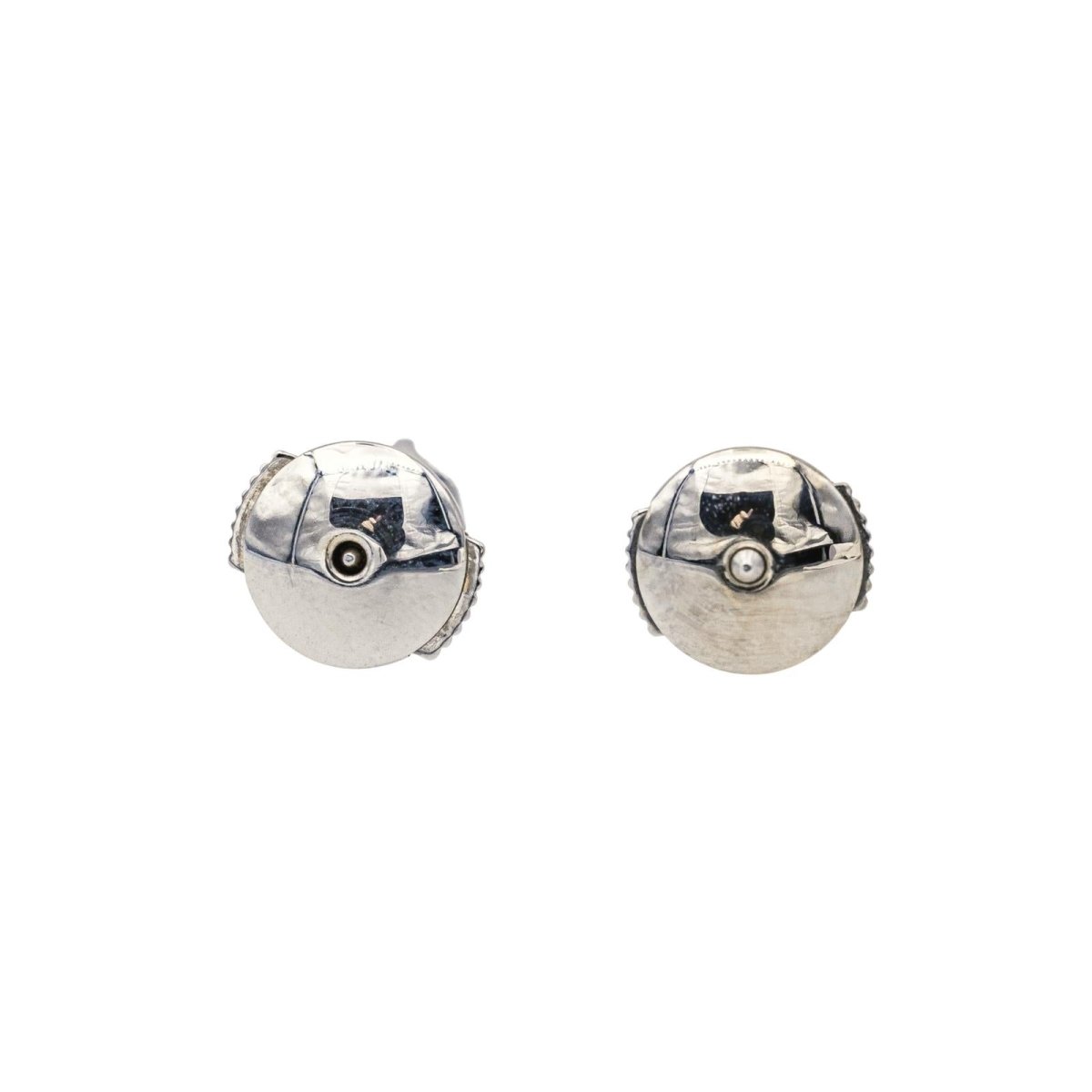 Boucles d'oreilles Puces en or blanc et diamants - Castafiore