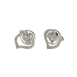 Boucles d'oreilles Puces en or blanc et diamants - Castafiore