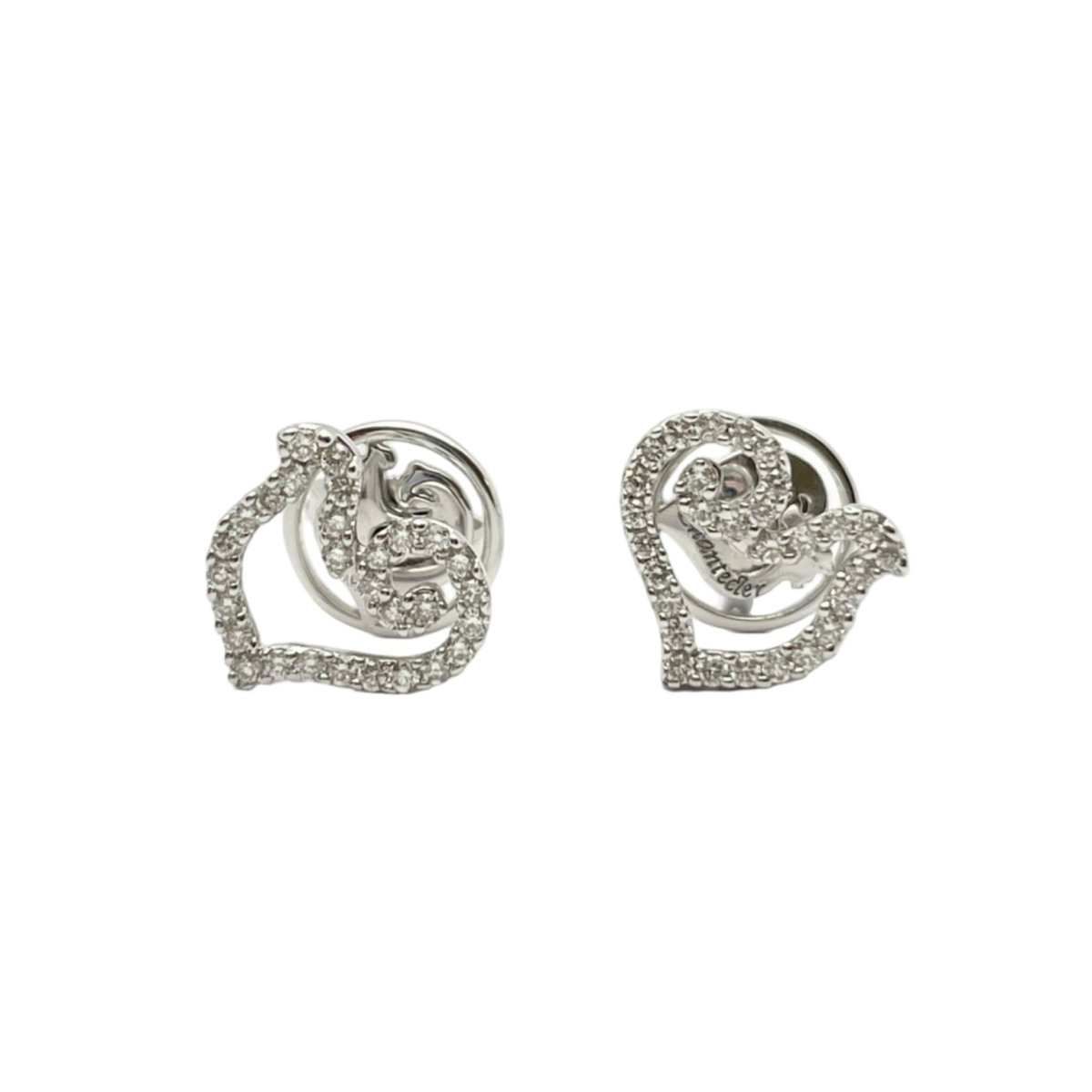 Boucles d'oreilles Puces en or blanc et diamants - Castafiore