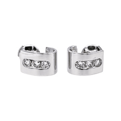 Boucles d'oreilles Puces en or blanc et diamants - Castafiore