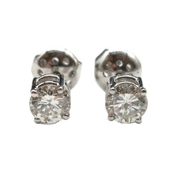 Boucles d'oreilles Puces en or blanc et diamants - Castafiore