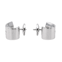 Boucles d'oreilles Puces en or blanc et diamants - Castafiore