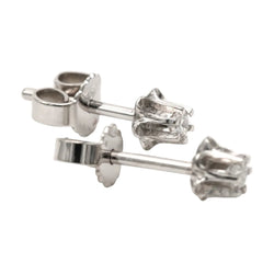 Boucles d'oreilles Puces en or blanc et diamants - Castafiore