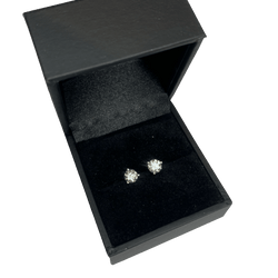 Boucles d'oreilles Puces en or blanc et diamants - Castafiore
