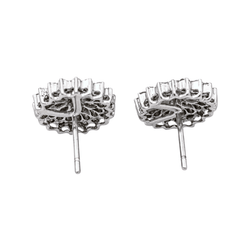 Boucles d'oreilles Puces en or blanc et diamants - Castafiore