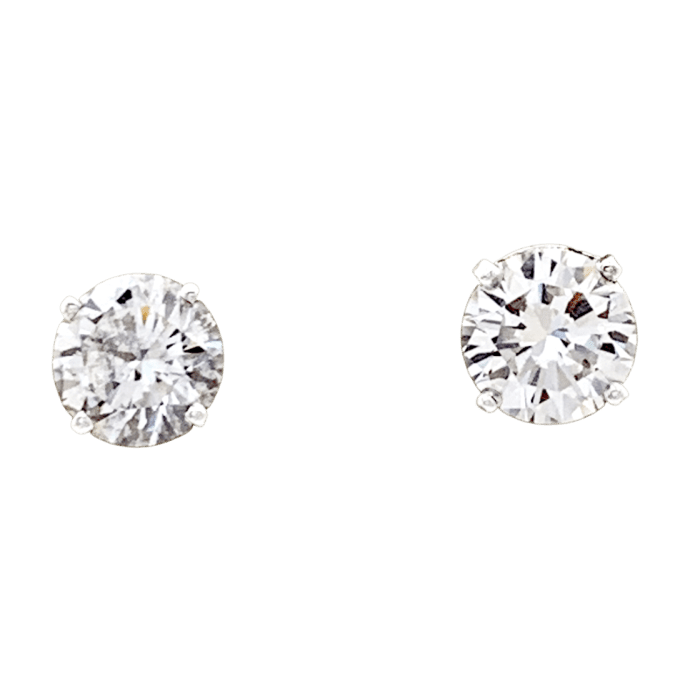 Boucles d'oreilles Puces en or blanc et diamants - Castafiore