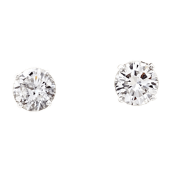 Boucles d'oreilles Puces en or blanc et diamants - Castafiore