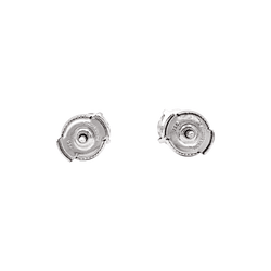 Boucles d'oreilles Puces en or blanc et diamants - Castafiore