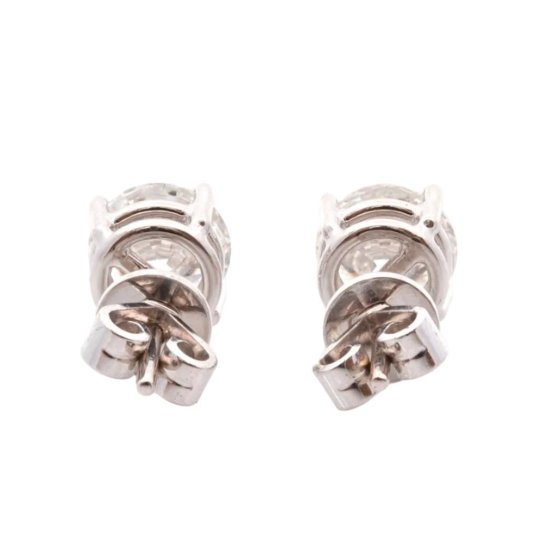 Boucles d'oreilles Puces en or blanc et diamants - Castafiore