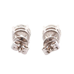 Boucles d'oreilles Puces en or blanc et diamants - Castafiore