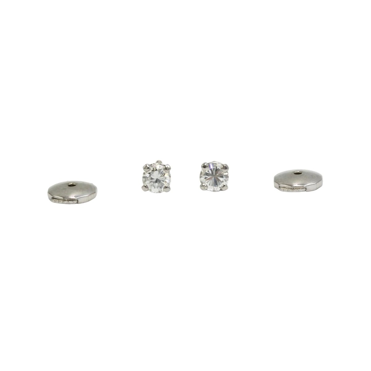 Boucles d'oreilles Puces en or blanc et diamants - Castafiore
