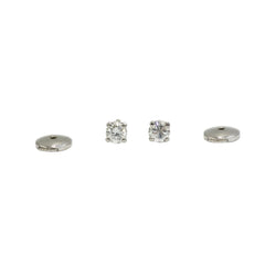 Boucles d'oreilles Puces en or blanc et diamants - Castafiore