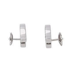 Boucles d'oreilles Puces en or blanc et diamants - Castafiore