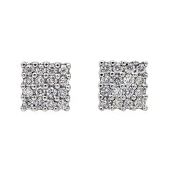 Boucles d'oreilles Puces en or blanc et diamants - Castafiore