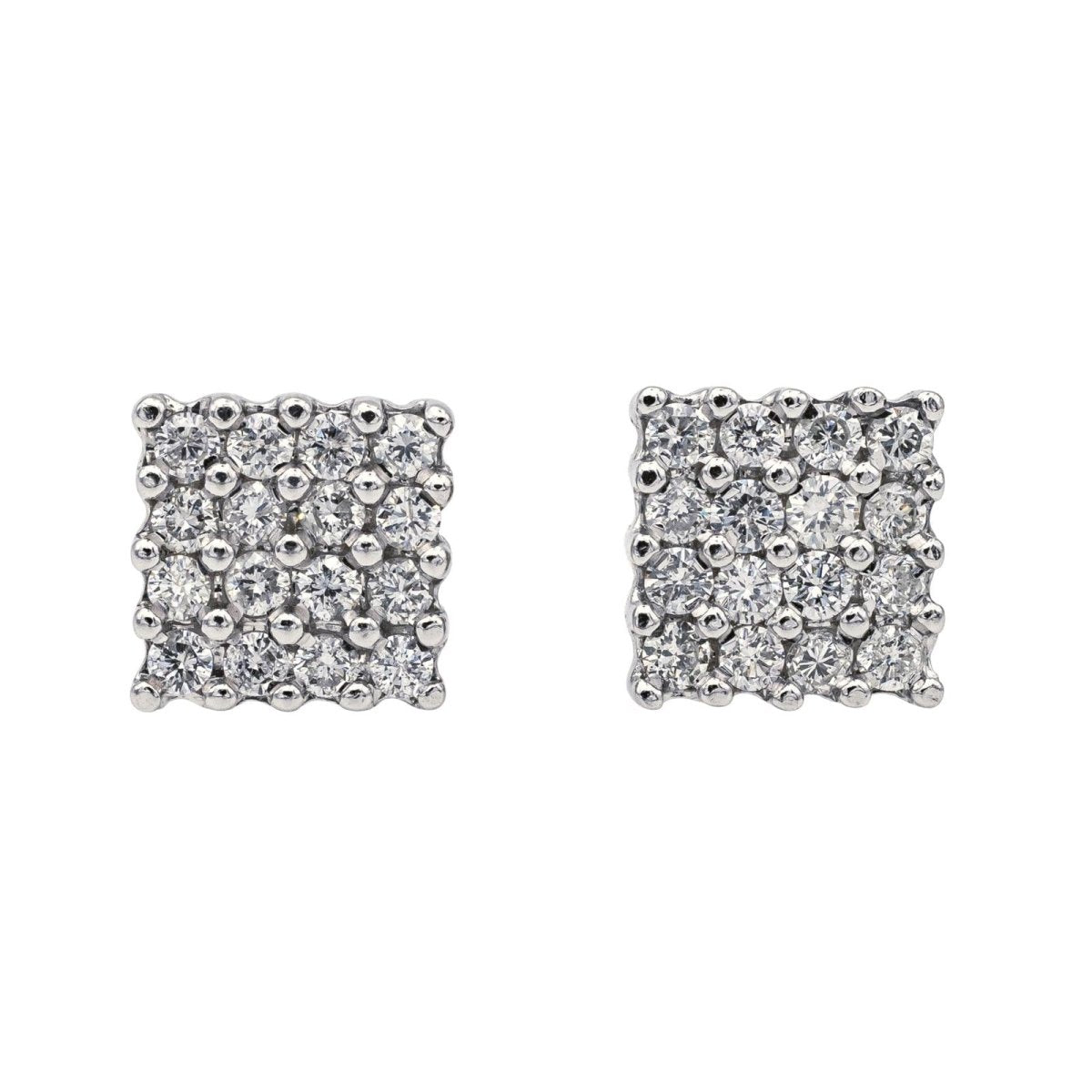 Boucles d'oreilles Puces en or blanc et diamants - Castafiore