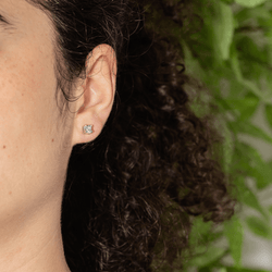 Boucles d'oreilles Puces en or blanc et diamants - Castafiore