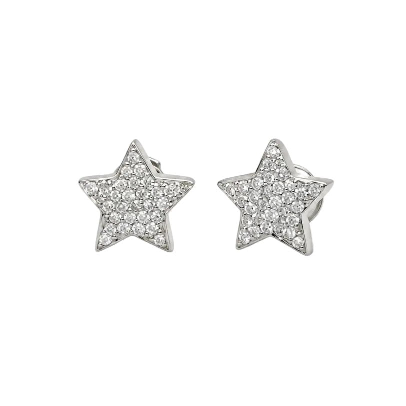 Boucles d’oreilles Puces en or blanc et diamants - Castafiore