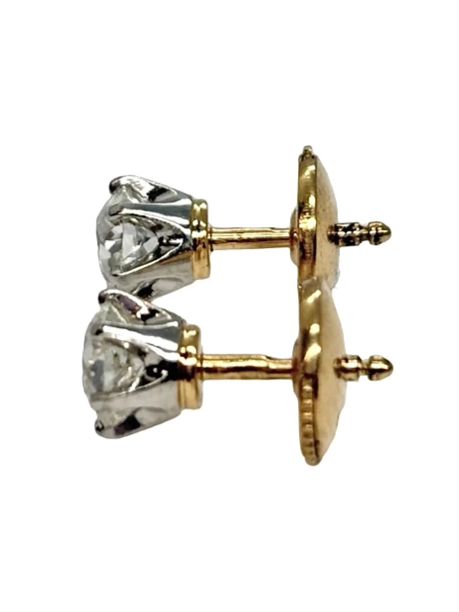 Boucles d'oreilles Puces en or blanc et diamants - Castafiore