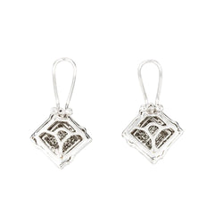 Boucles d'oreilles Puces en or blanc et diamants - Castafiore