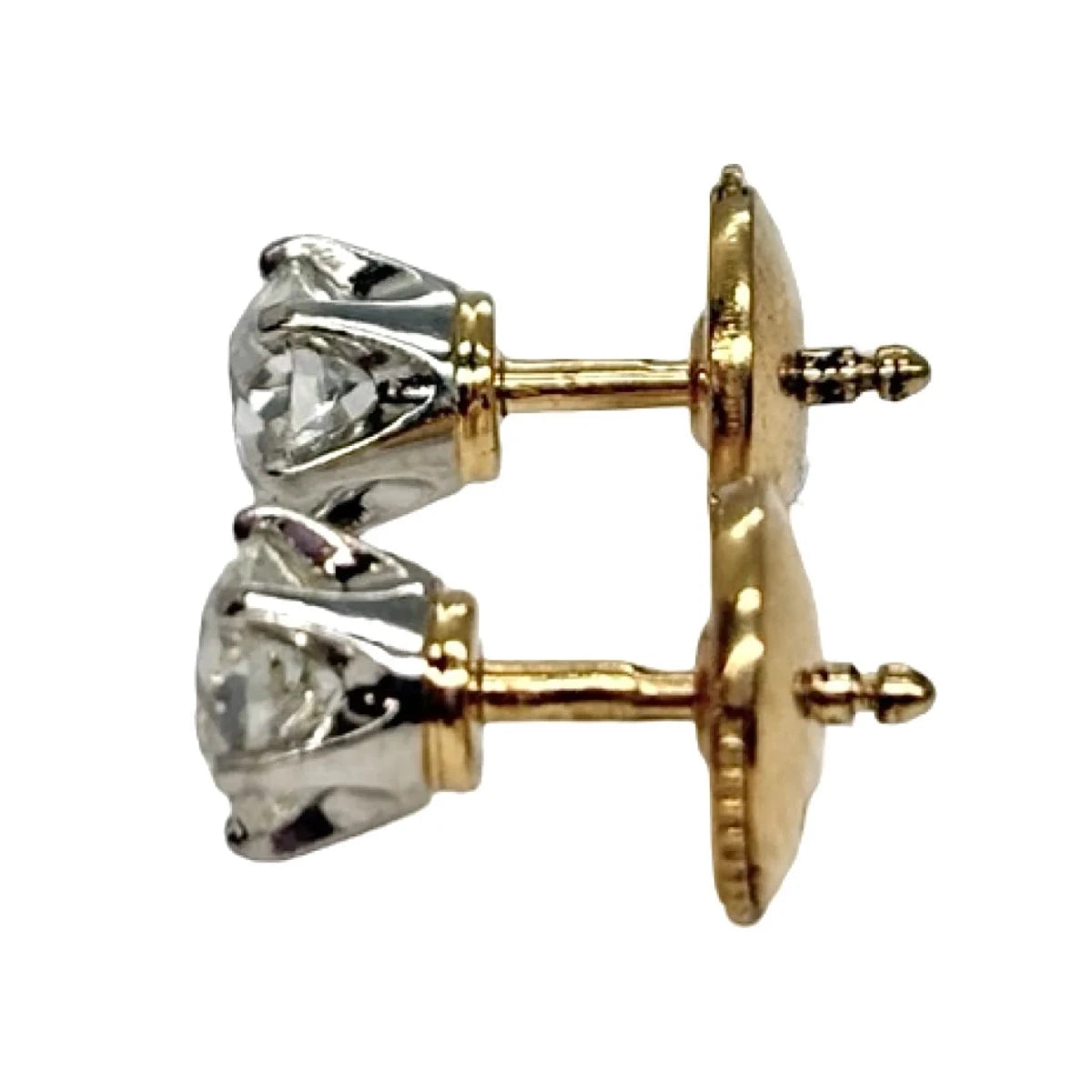 Boucles d'oreilles Puces en or blanc et diamants - Castafiore