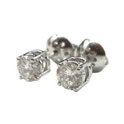 Boucles d'oreilles Puces en or blanc et diamants - Castafiore