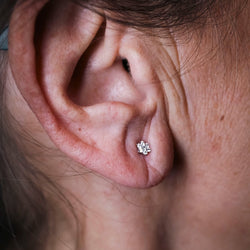 Boucles d'oreilles Puces en or blanc et diamants - Castafiore