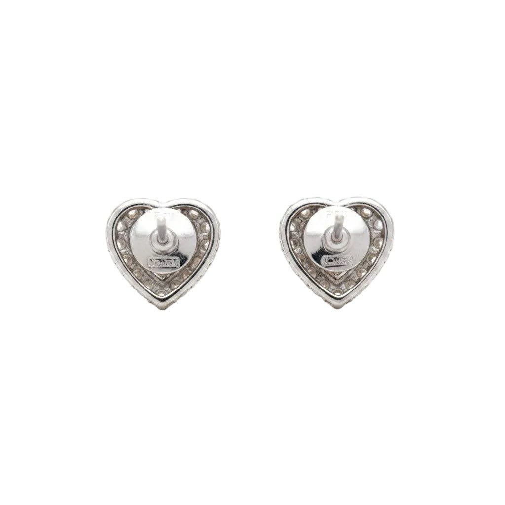 Boucles d'oreilles Puces en or blanc et diamants - Castafiore
