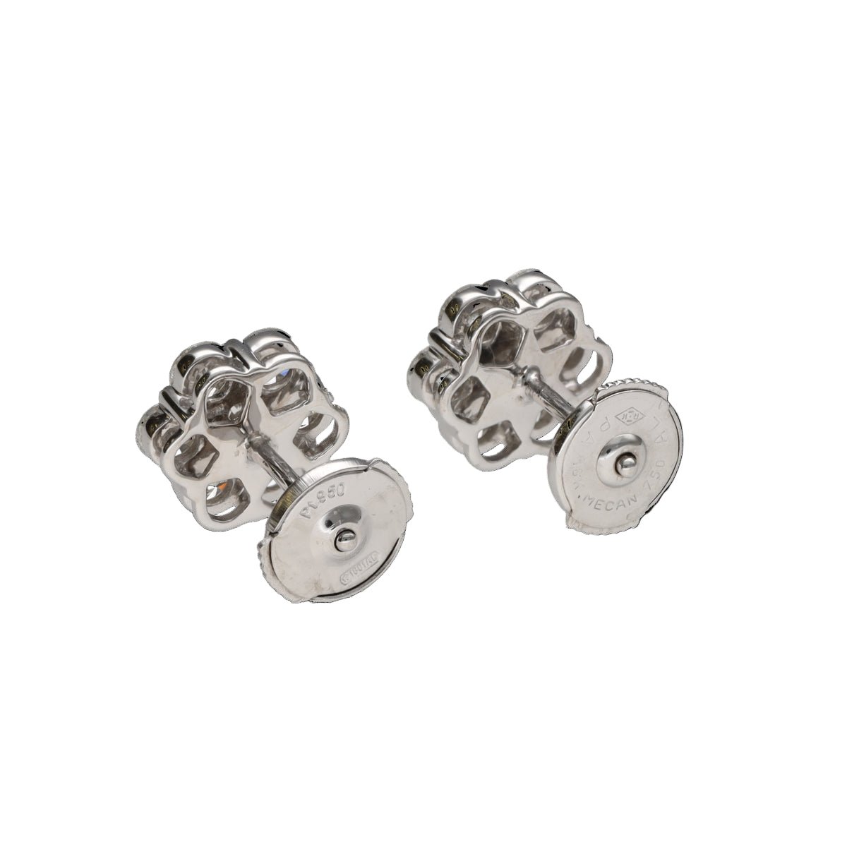 Boucles d'oreilles Puces en or blanc et diamants - Castafiore